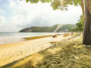 O que fazer em Natal - Morro do careca ao fundo na praia de ponta negra