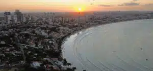 Por do sol na praia de Ponta Negra